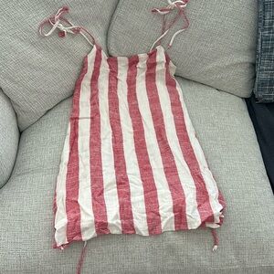 Red and white striped dress